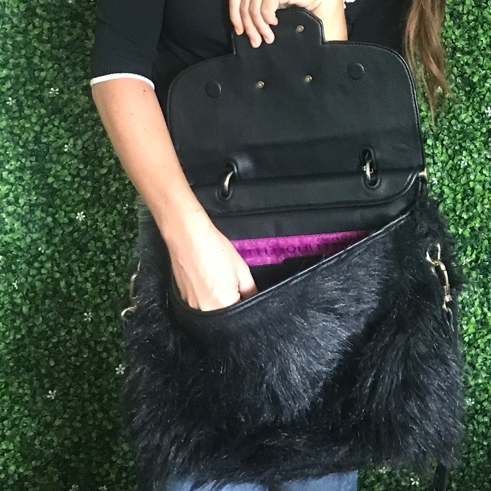 Fiorelli Black Faux Fur Bag - Picture 5 of 5